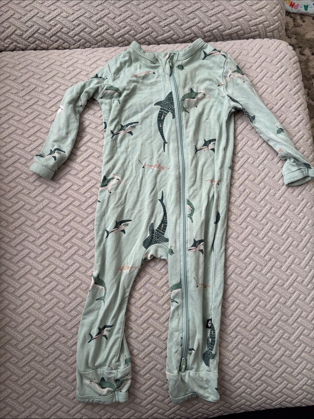 Kyte Shark One-Piece Zipper Pajamas